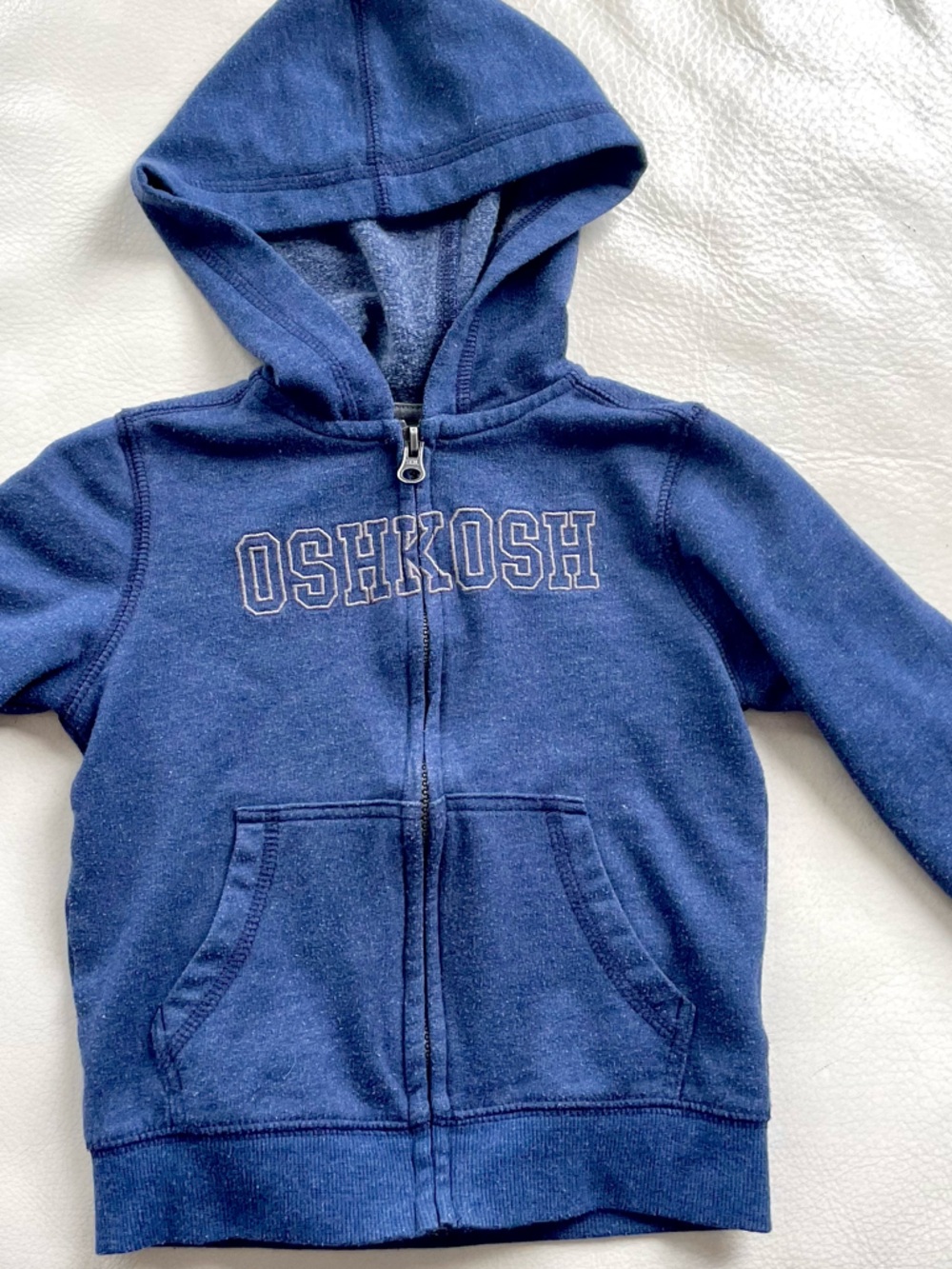 4/$20💥Oshkosh Logo Full Zip Hoodie Sweatshirt Jacket, Blue, Kangaroo Pockets